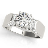Celestial Trellis Round Diamond Engagement Ring — 9K/18K Gold & Platinum