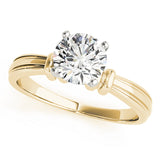 Graceful Solitaires Any Shape Round Diamond Engagement Ring — 9K/18K Gold & Platinum