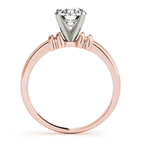 Graceful Solitaires Any Shape Round Diamond Engagement Ring — 9K/18K Gold & Platinum
