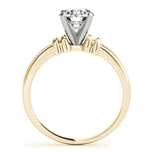 Graceful Solitaires Any Shape Round Diamond Engagement Ring — 9K/18K Gold & Platinum