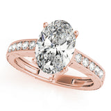 Splendid Antique Oval Diamond Engagement Ring — 9K/18K Gold & Platinum