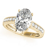 Splendid Antique Oval Diamond Engagement Ring — 9K/18K Gold & Platinum