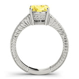 Splendid Antique Oval Diamond Engagement Ring — 9K/18K Gold & Platinum