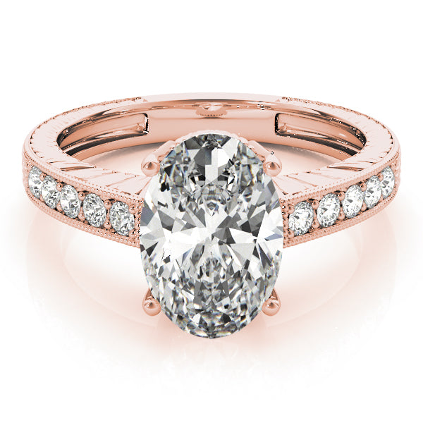 Splendid Antique Oval Diamond Engagement Ring — 9K/18K Gold & Platinum