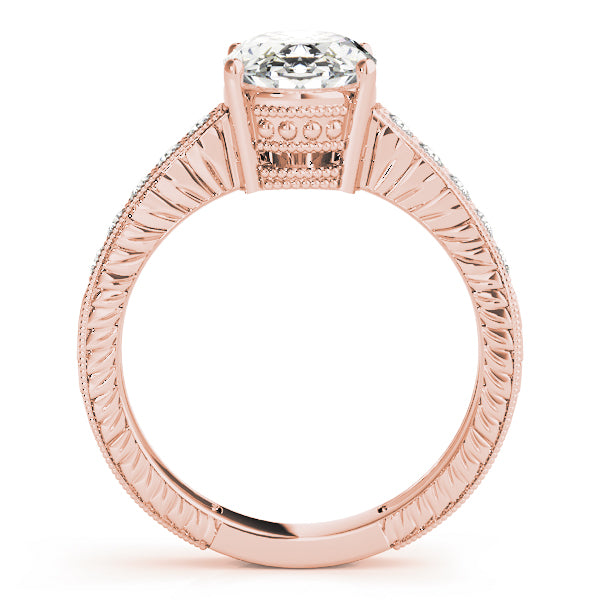 Splendid Antique Oval Diamond Engagement Ring — 9K/18K Gold & Platinum
