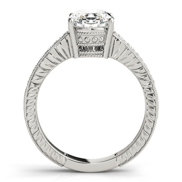 Splendid Antique Oval Diamond Engagement Ring — 9K/18K Gold & Platinum