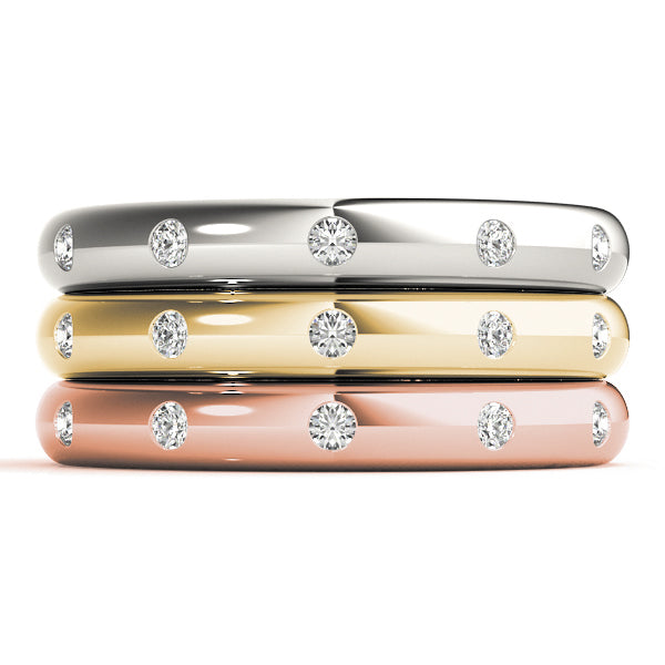 Stackable Bezel Set Half Eternity Ring in Gold & Platinum