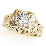 Devoted Antique Round Diamond Engagement Ring — 9K/18K Gold & Platinum