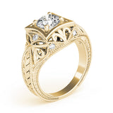 Devoted Antique Round Diamond Engagement Ring — 9K/18K Gold & Platinum