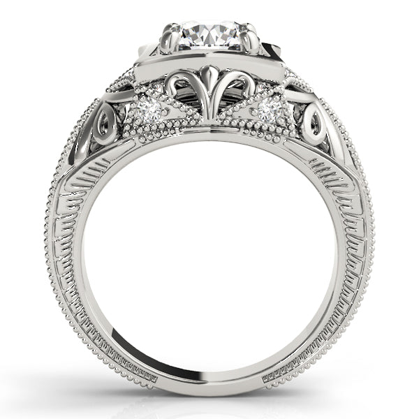 Devoted Antique Round Diamond Engagement Ring — 9K/18K Gold & Platinum