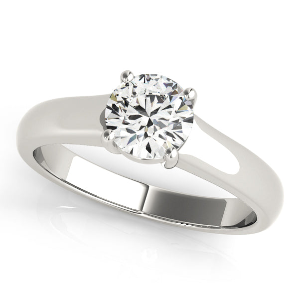 IGI Lab-Grown D/VVS  Diamond Round Cut Solitaire Engagement Ring Modern Cathedral Setting