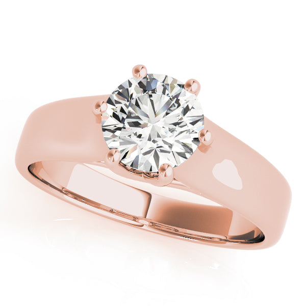 Elegant Trellis Round Diamond Engagement Ring — 9K/18K Gold & Platinum
