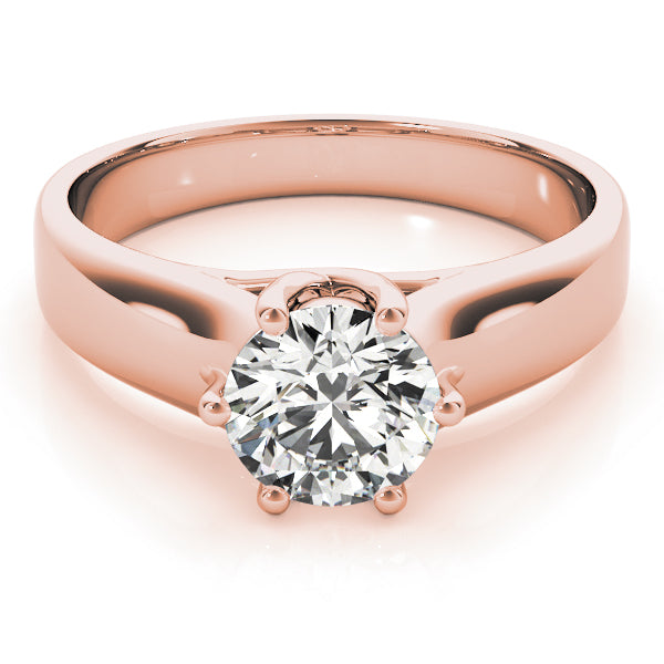 Elegant Trellis Round Diamond Engagement Ring — 9K/18K Gold & Platinum