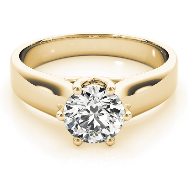 Elegant Trellis Round Diamond Engagement Ring — 9K/18K Gold & Platinum