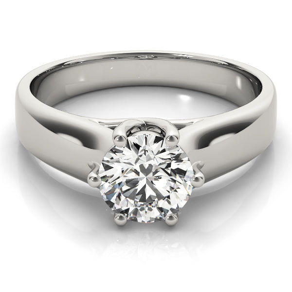 Elegant Trellis Round Diamond Engagement Ring — 9K/18K Gold & Platinum