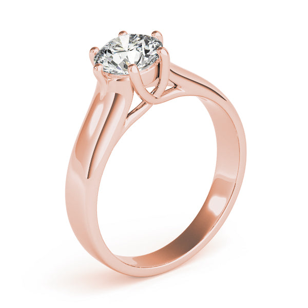 Elegant Trellis Round Diamond Engagement Ring — 9K/18K Gold & Platinum