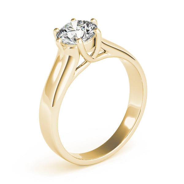 Elegant Trellis Round Diamond Engagement Ring — 9K/18K Gold & Platinum