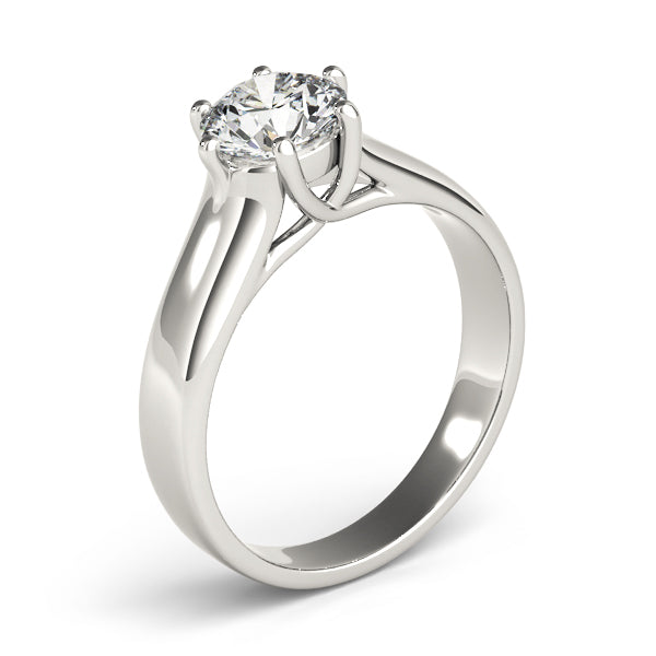 Elegant Trellis Round Diamond Engagement Ring — 9K/18K Gold & Platinum