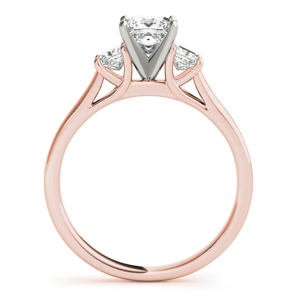 Vintage-Inspired Three-Stone Princess Diamond Engagement Ring — 9K/18K Gold & Platinum