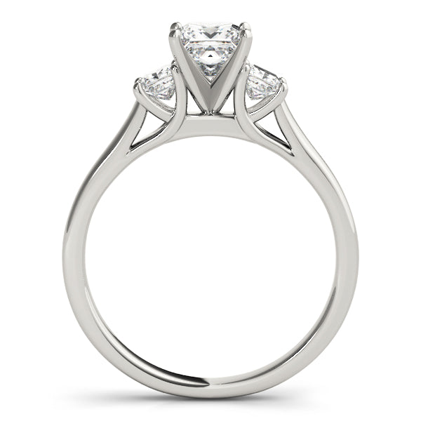 Vintage-Inspired Three-Stone Princess Diamond Engagement Ring — 9K/18K Gold & Platinum