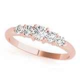 5-Stone Prong Set Half Eternity Ring in Gold & Platinum