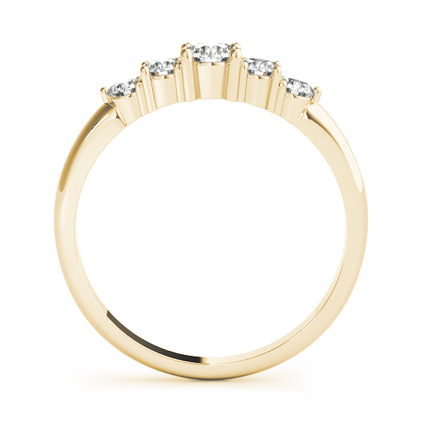 5-Stone Prong Set Half Eternity Ring in Gold & Platinum