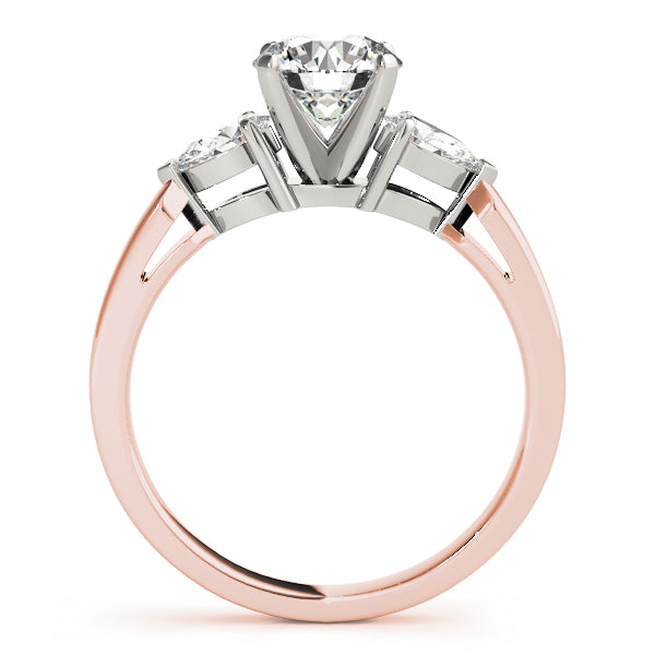 Refined Three-Stone Pear Diamond Engagement Ring — 9K/18K Gold & Platinum