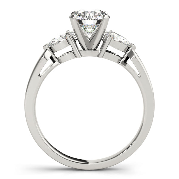 Refined Three-Stone Pear Diamond Engagement Ring — 9K/18K Gold & Platinum