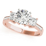 Iconic Three-Stone Princess Diamond Engagement Ring — 9K/18K Gold & Platinum