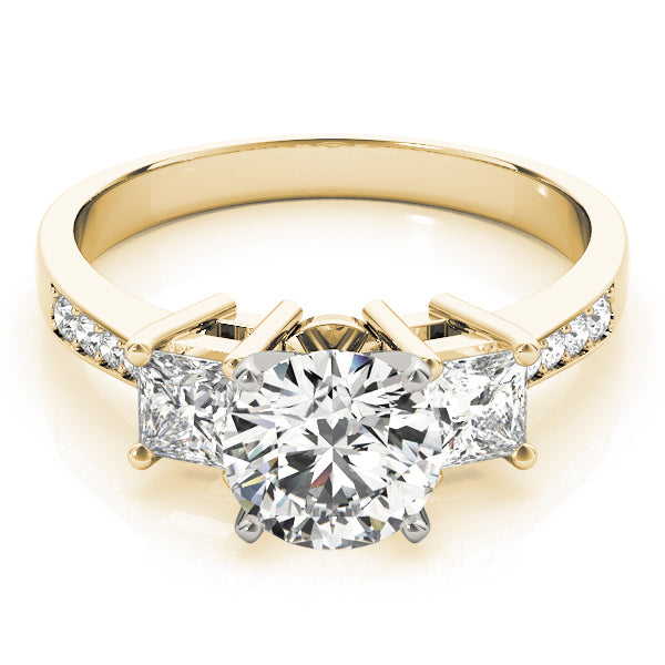 Iconic Three-Stone Princess Diamond Engagement Ring — 9K/18K Gold & Platinum