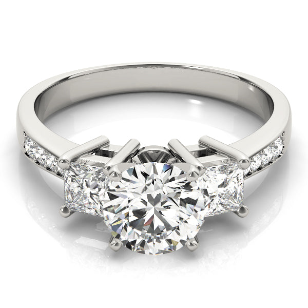 Iconic Three-Stone Princess Diamond Engagement Ring — 9K/18K Gold & Platinum