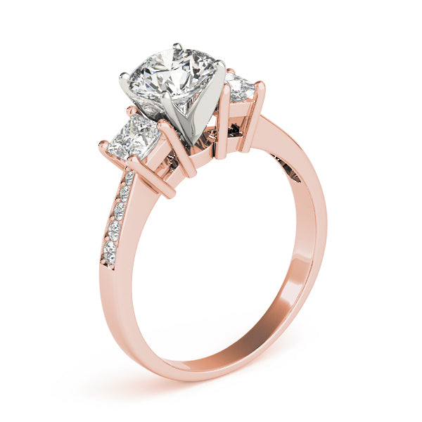 Iconic Three-Stone Princess Diamond Engagement Ring — 9K/18K Gold & Platinum