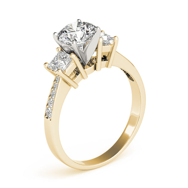 Iconic Three-Stone Princess Diamond Engagement Ring — 9K/18K Gold & Platinum