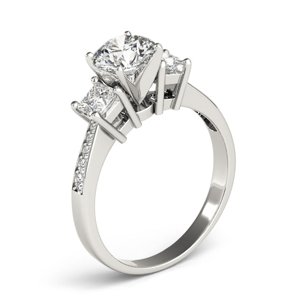 Iconic Three-Stone Princess Diamond Engagement Ring — 9K/18K Gold & Platinum