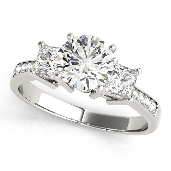 Iconic Three-Stone Princess Diamond Engagement Ring — 9K/18K Gold & Platinum