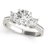 Iconic Three-Stone Princess Diamond Engagement Ring — 9K/18K Gold & Platinum