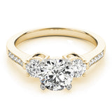 Signature Three-Stone Round Diamond Engagement Ring — 9K/18K Gold & Platinum