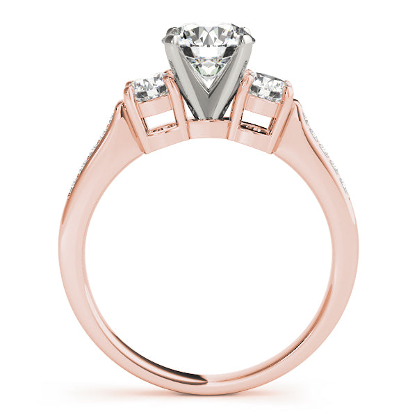 Signature Three-Stone Round Diamond Engagement Ring — 9K/18K Gold & Platinum