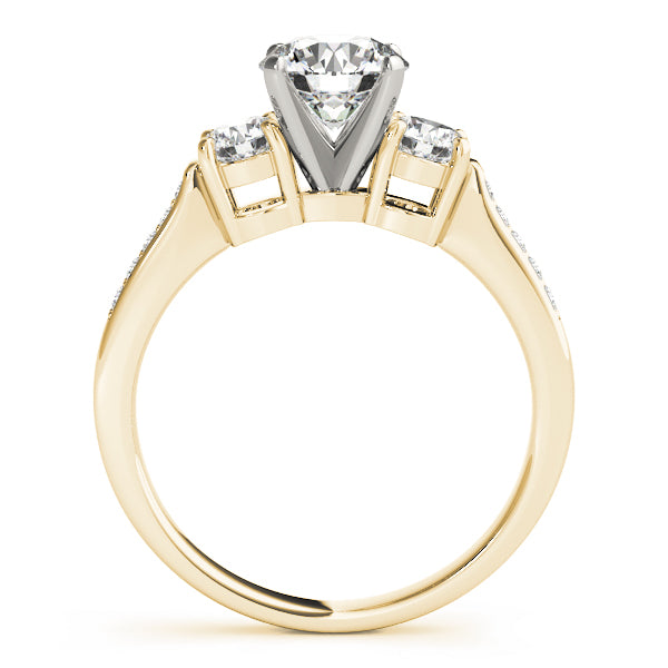 Signature Three-Stone Round Diamond Engagement Ring — 9K/18K Gold & Platinum