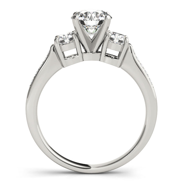 Signature Three-Stone Round Diamond Engagement Ring — 9K/18K Gold & Platinum