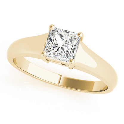 IGI Lab-Grown D-VVS Princess Cut Diamond Solitaire Twisted Claw Set Engagement Ring.