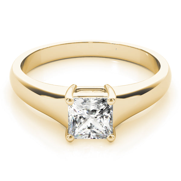 IGI Lab-Grown D-VVS Princess Cut Diamond Solitaire Twisted Claw Set Engagement Ring.