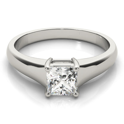 IGI Lab-Grown D-VVS Princess Cut Diamond Solitaire Twisted Claw Set Engagement Ring.