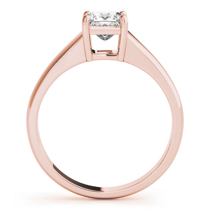 IGI Lab-Grown D-VVS Princess Cut Diamond Solitaire Twisted Claw Set Engagement Ring.