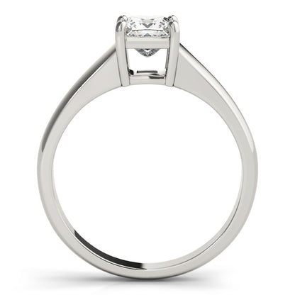 IGI Lab-Grown D-VVS Princess Cut Diamond Solitaire Twisted Claw Set Engagement Ring.