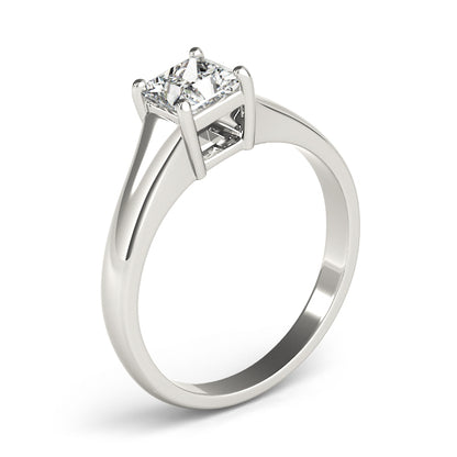 IGI Lab-Grown D-VVS Princess Cut Diamond Solitaire Twisted Claw Set Engagement Ring.