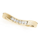 Prong Set Filigree Curved Half Eternity Ring in Gold & Platinum