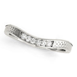 Prong Set Filigree Curved Half Eternity Ring in Gold & Platinum