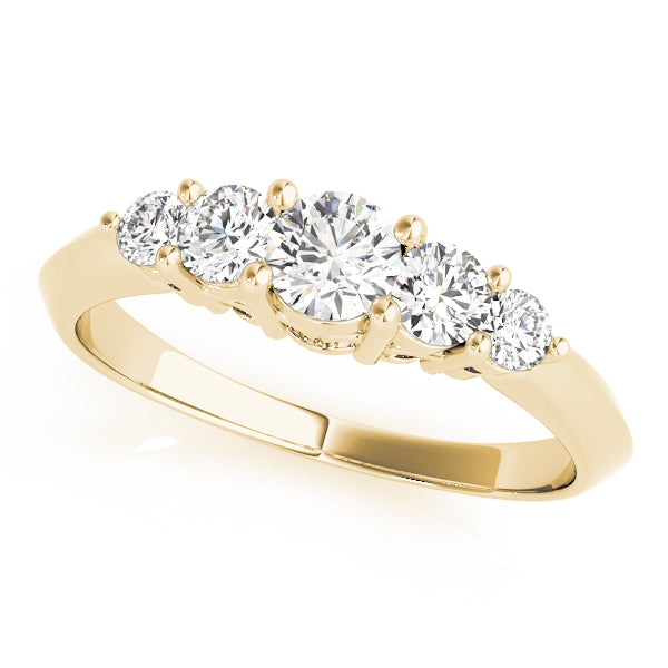 Prong Set Half Eternity Ring in Gold & Platinum