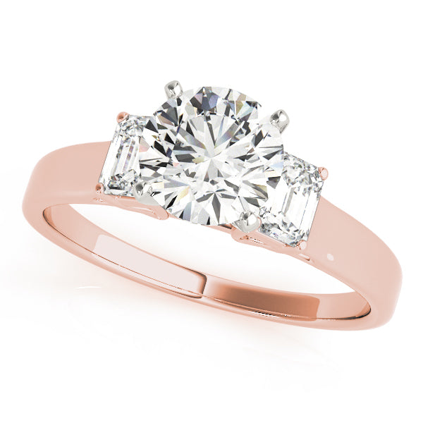 Exquisite Three-Stone Oval Diamond Engagement Ring — 9K/18K Gold & Platinum